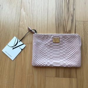 Brand New DVF Pink Emb Python Zip Cometic Pouch